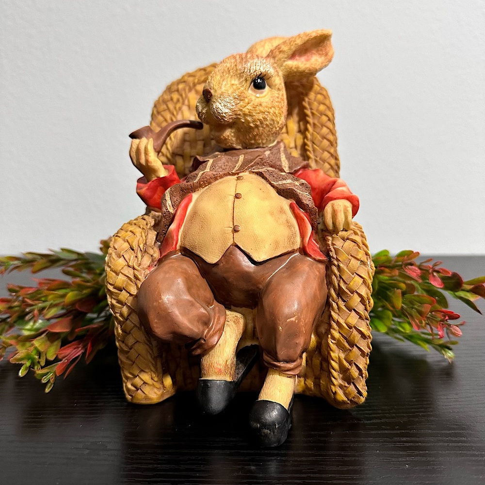 Vintage Cottagecore Bunny Rabbit Hare Piggy Bank